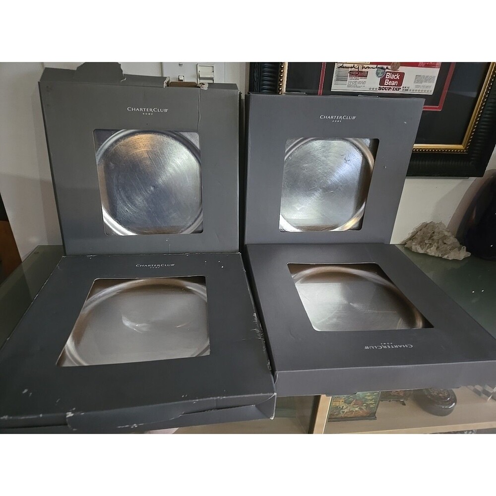 CHARTER CLUB 1 box of 4 Charger Dinner Plates 13"